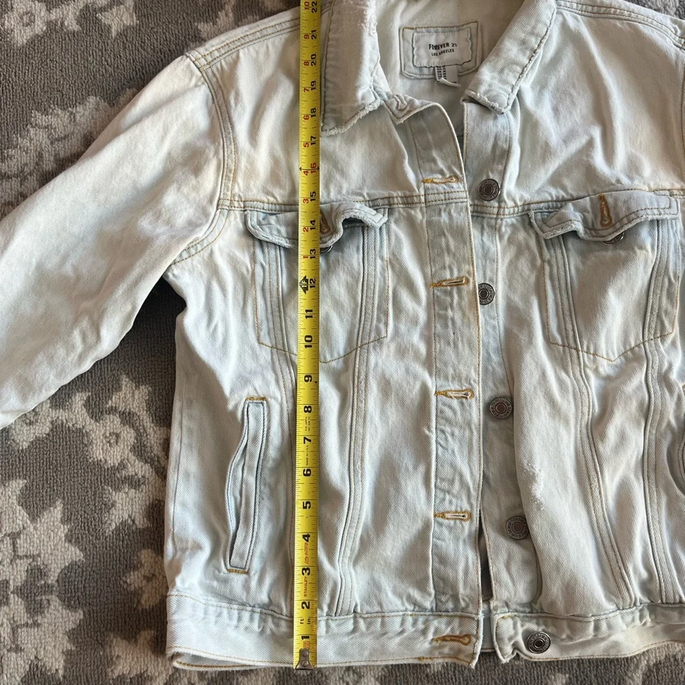 Forever 21 Distressed Light-Wash Denim Jacket - Picture 3 of 9